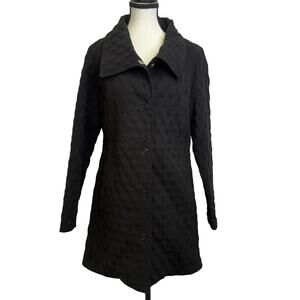 Nomadic Traders Black Quilted Long Coat Women’s Size M – Warm Winter Outerwear